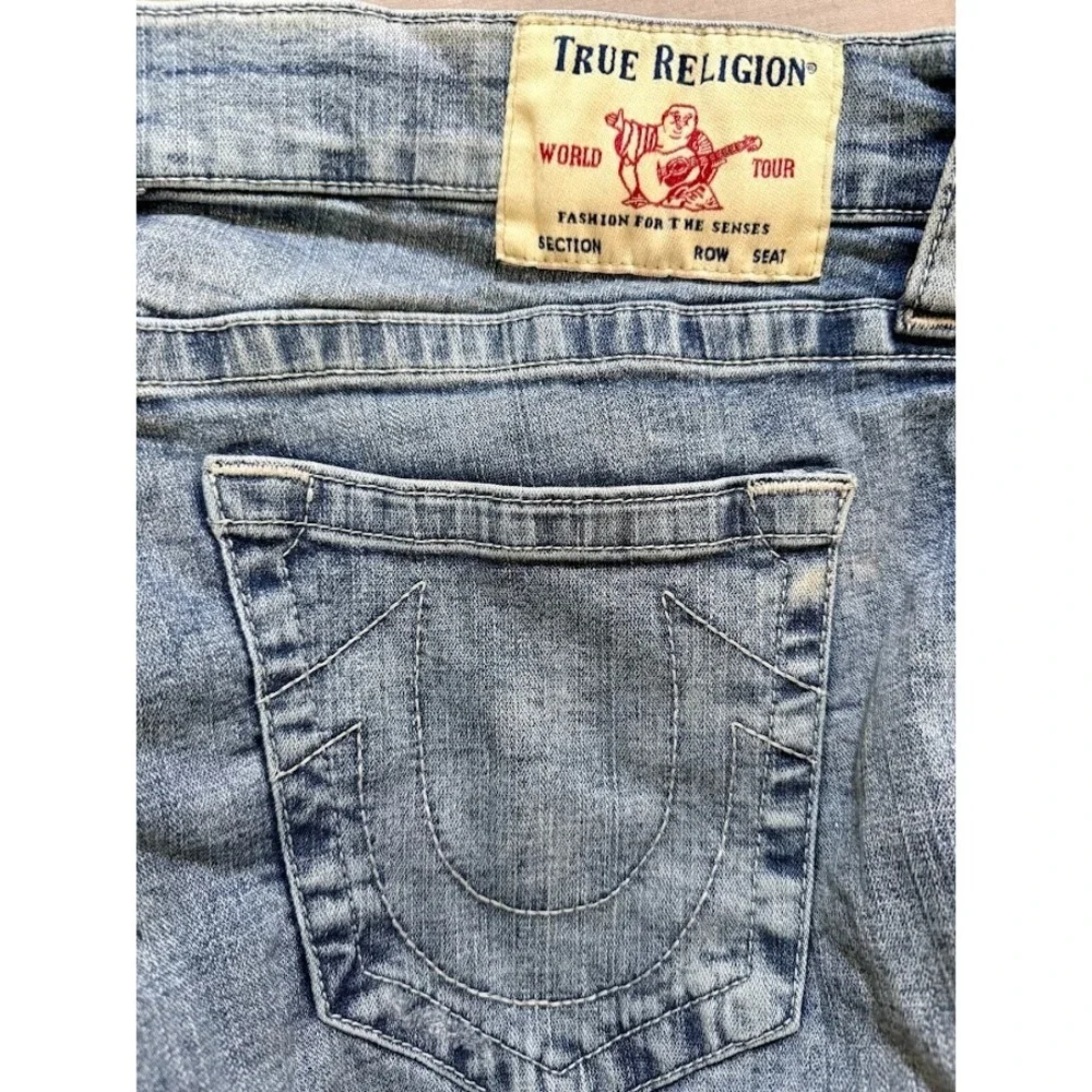 True Religion Ricky Relaxed Straight Jeans Mens 38 Blue Denim Pocketed Men 38X33